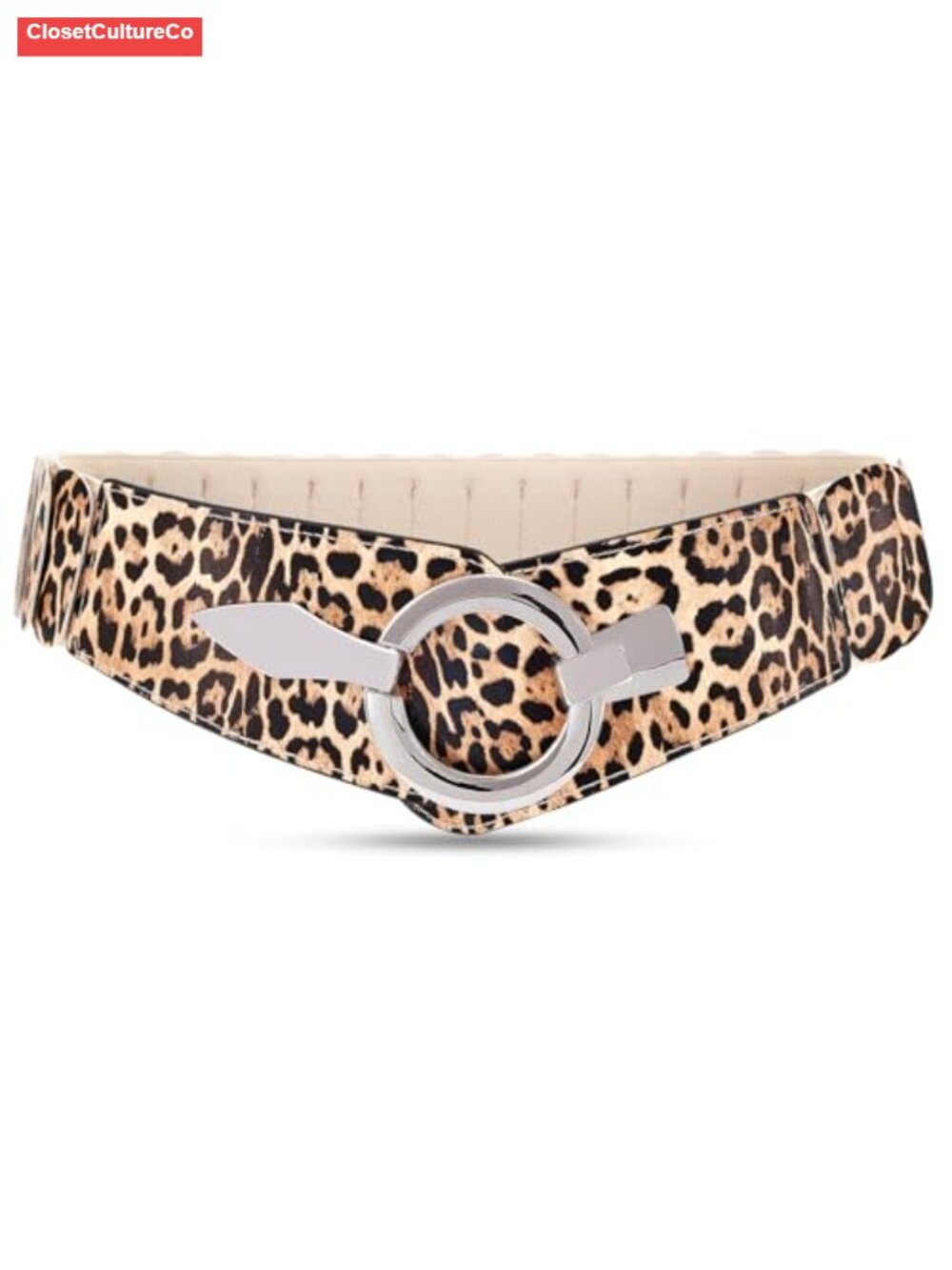 Wide Elastic Waist Belt Faux Leather Retro Stretch Waistband for Dresses